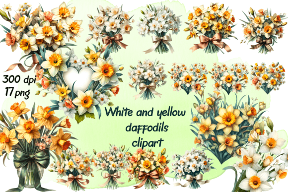 Download Daffodils Flowers Watercolor Clipart - Flowers Collection