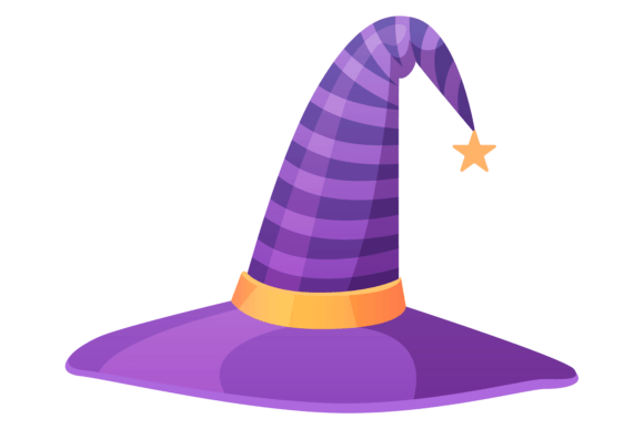 Download Purple Witch Hat Cartoon Icon. Fantasy C - Premium Resources