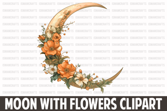 Download Moon with Flowers Clipart - Flowers Collection