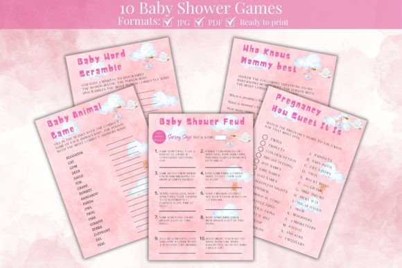 Download Modern Baby Shower Games Bundle - Game Collection