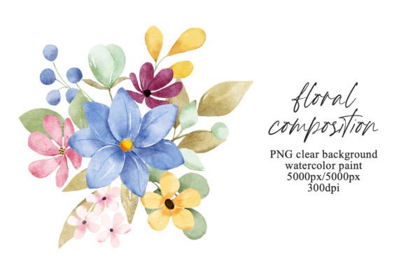 Download Watercolor Flowers, Floral Composition. - Flowers Collection