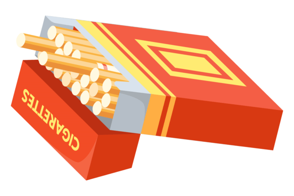 Download Cigarette Pack Cartoon Icon. Tobacco Smo - Premium Resources