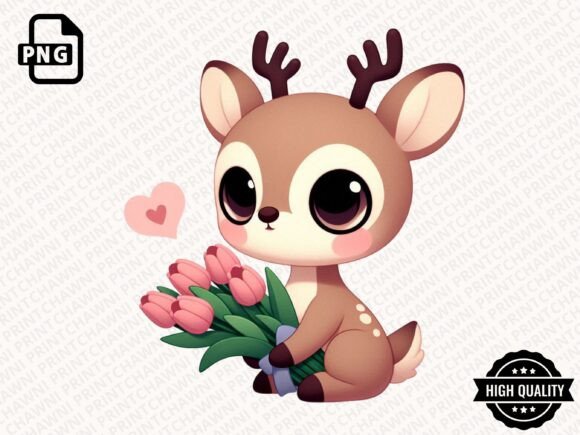 Download Cute Animal with Flowers Clipart PNG - Flowers Collection